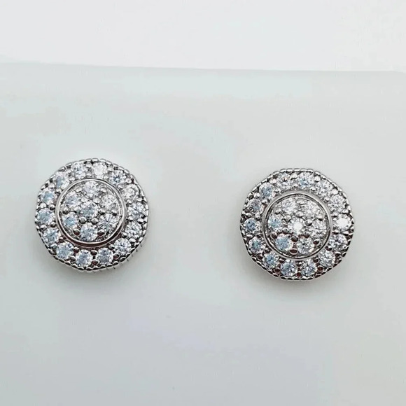 "925 Sterling Silver Plated CZ Earrings, INUS1BR170 - Picture 1 of 11